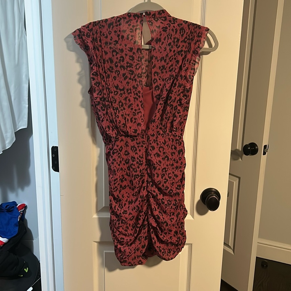 AllSaints Leopard Pink Print Dress - Picture 3 of 5